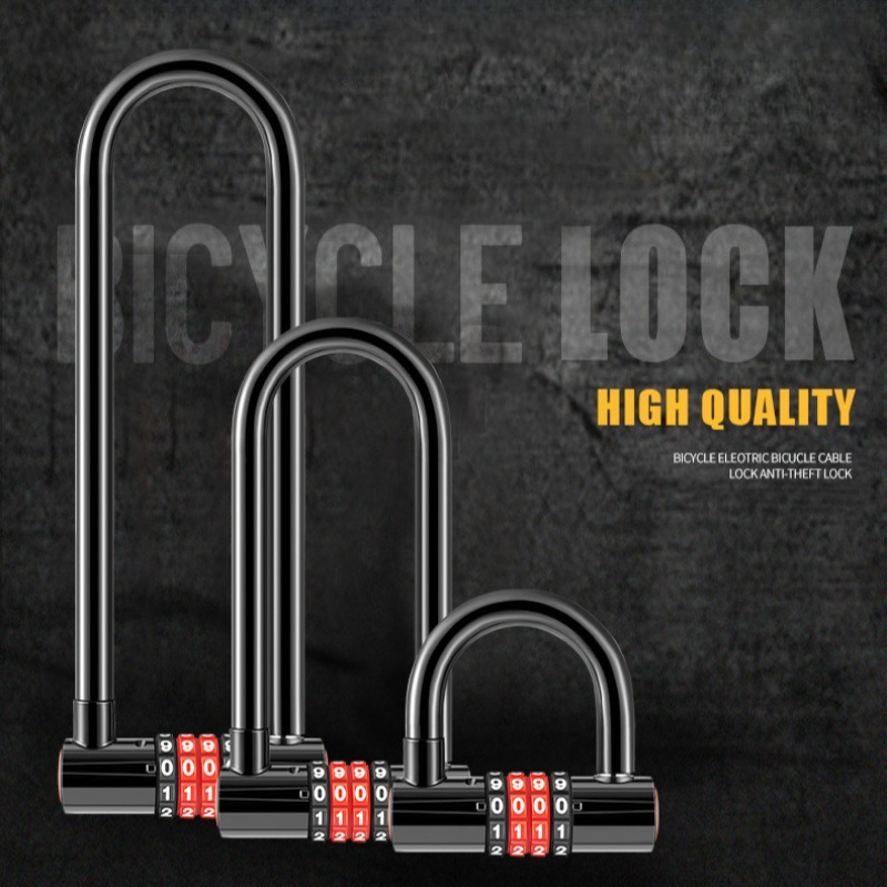 Cable Lock Flexible - 185mm/173mm/50mm Verlengd U-vormig U-slot Anti-diefstal Combinatieslot