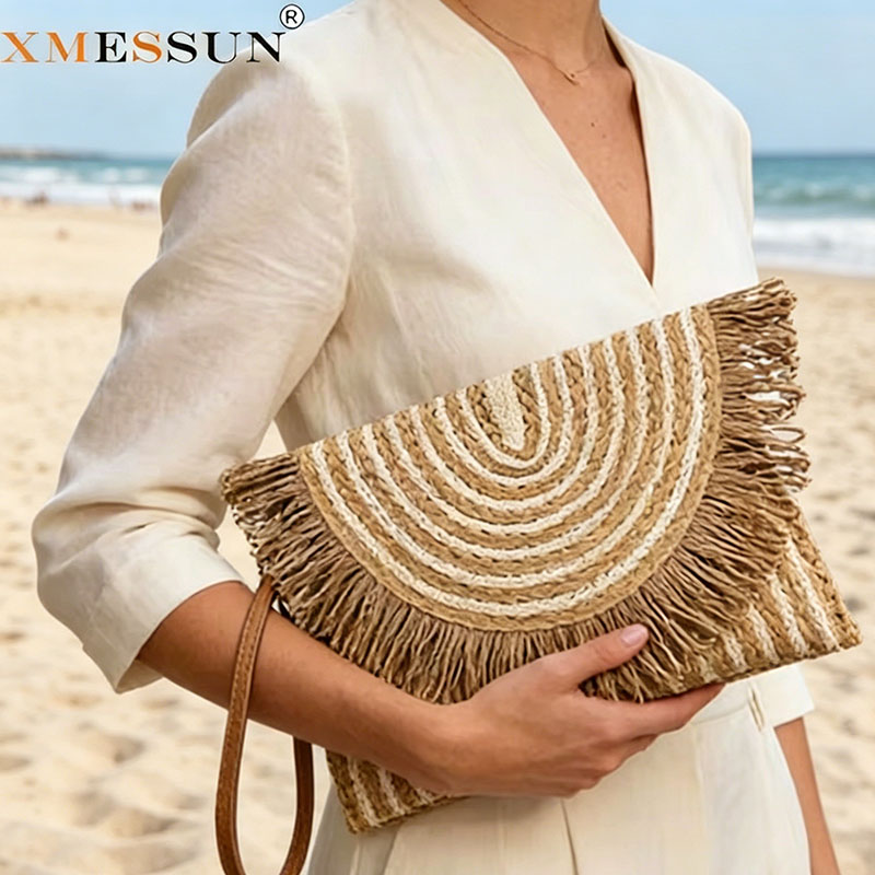 Chain Lock Combination - Mode Luxe Geweven Clutch Tas Grote